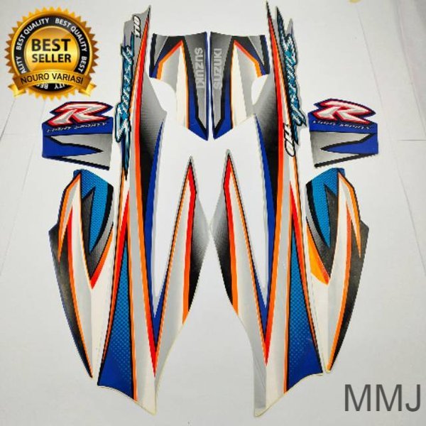 Sticker striping suzuki smash 110 r 2005 2006 silver biru