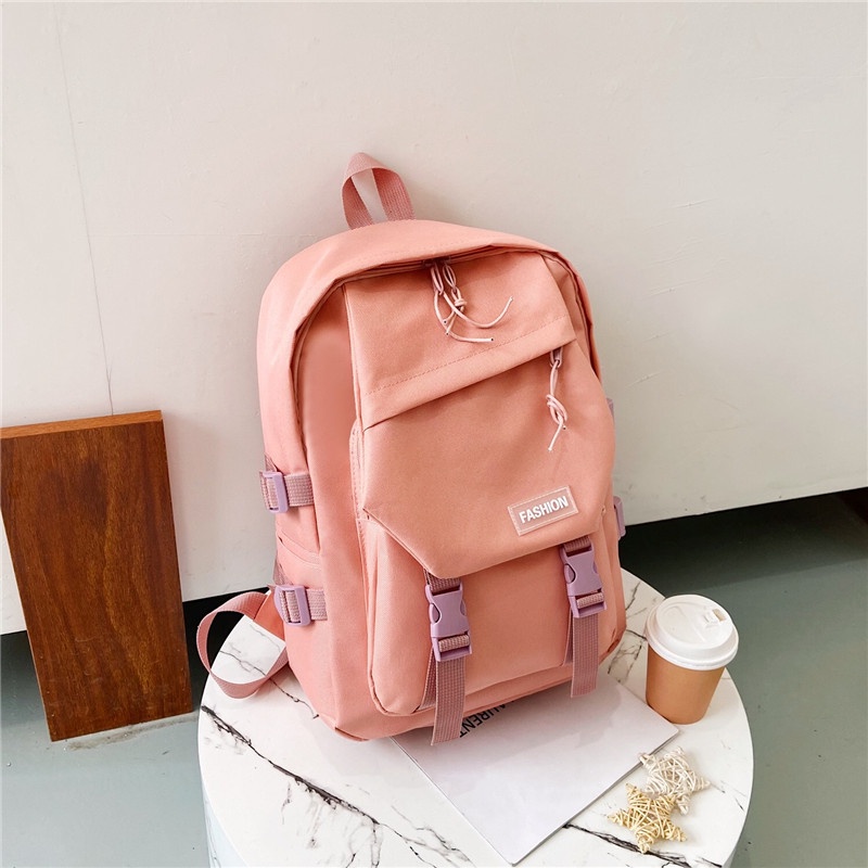 MURMURE.ID | TAS RANSEL IMPORT WANITA  ALA KOREA BACKPACK IMPORT TAS SEKOLAH KULIAH KERJA REMAJA-PINK