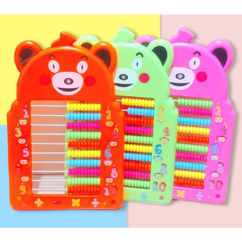 

Sempoa Abacus alat berhitung anak dengan motif bear dan apel