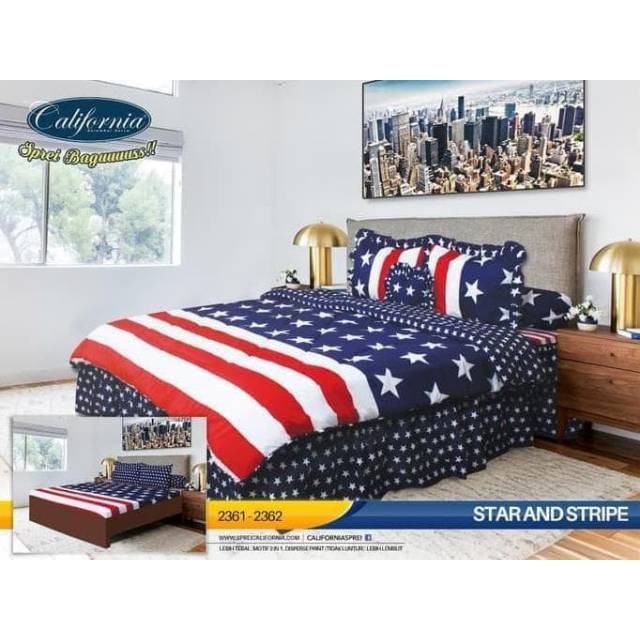 Bedcover SET CALIFORNIA 180x200 Rumbai - Star And Stripe Oris - 180 Rumbai BC CLF