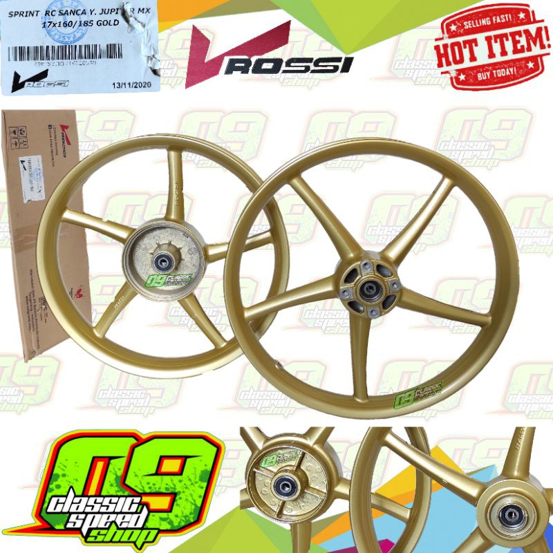 Paket Rim Velg V Rossi model RCB uk 185 Vs 160 Ring 17 Jupiter Z Mx Rx king Vixion Scorpio dll Gold