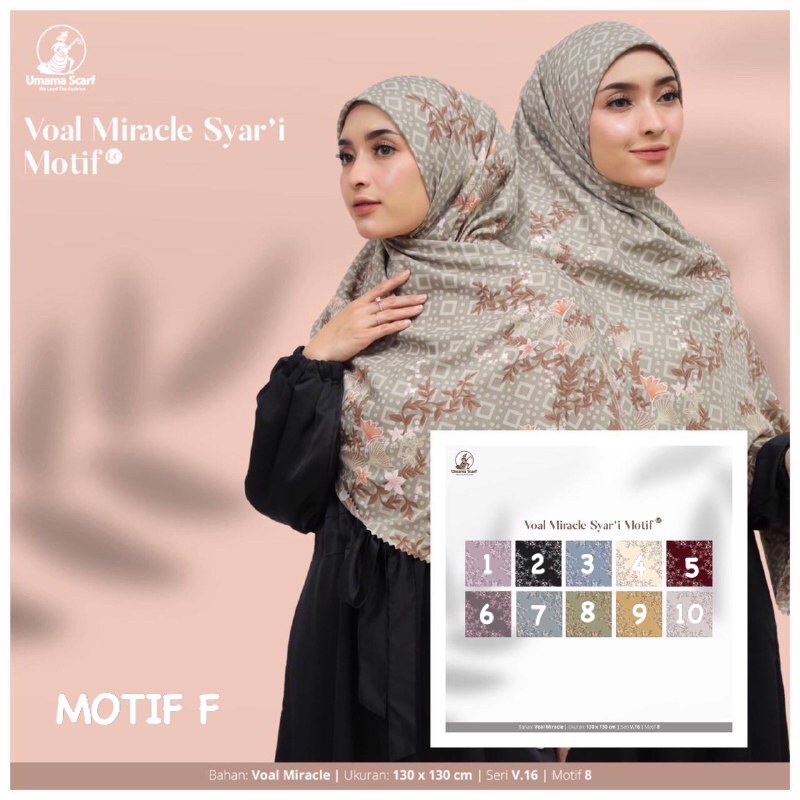 [PART 2] HIJAB SEGIEMPAT VOAL MIRACLE SYARI MOTIF LC