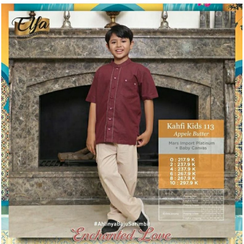 Ethica Kahfi Kids 113 Apple Butter - Baju Muslim Kemeja Koko Anak Lucu Ori