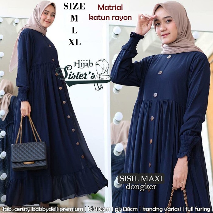 (PROMO) Gamis Syari Wanita Muslim Premium Dress Cewek Set Brukat Berkualitas - Mocca, M