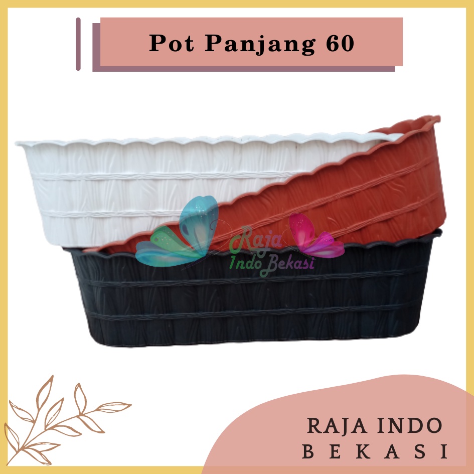 Pot Segi Panjang Kayu 60 Putih Hitam Coklat Merah Bata CJP Pot Segi Persegi Panjang Plastik 60 70 Cm Besar Murah Pot Bunga Segi Panjang  Besar Hitam Putih