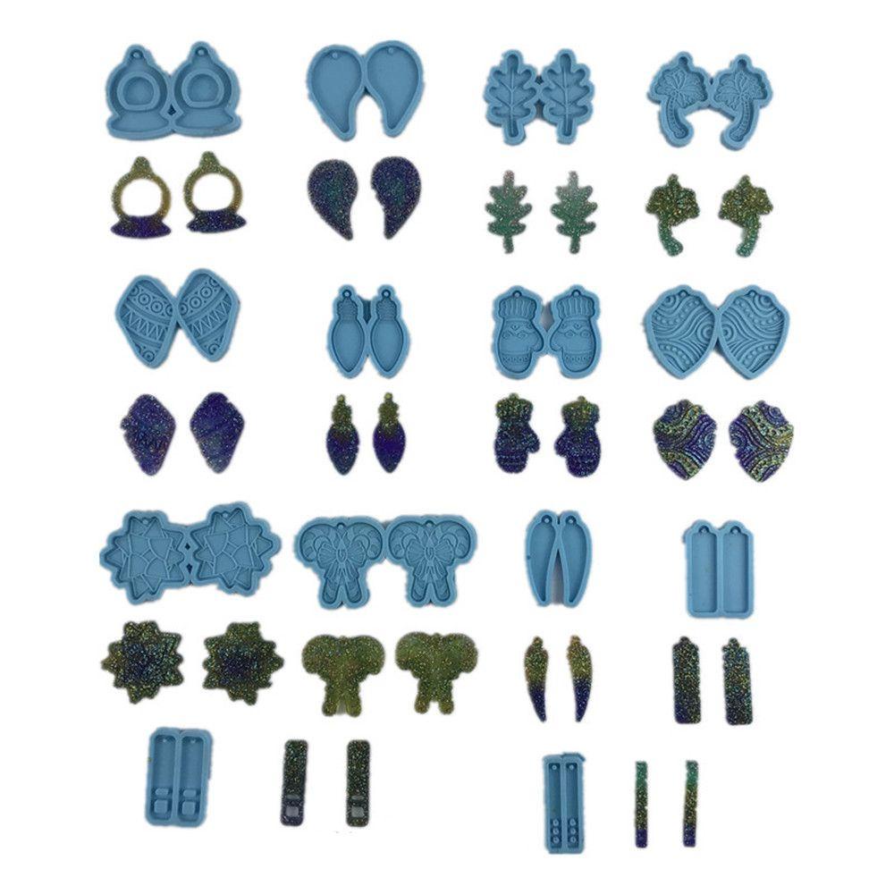 R-flower Earrings Resin Mold DIY Handmade Membuat Perhiasan Alat Ear Studs Mold Crystal Resin Silicone Mold