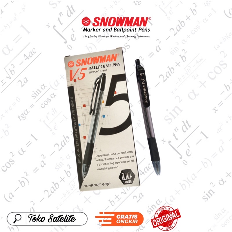 

Pulpen Snowman V5 0,7mm Hitam 1 Pc
