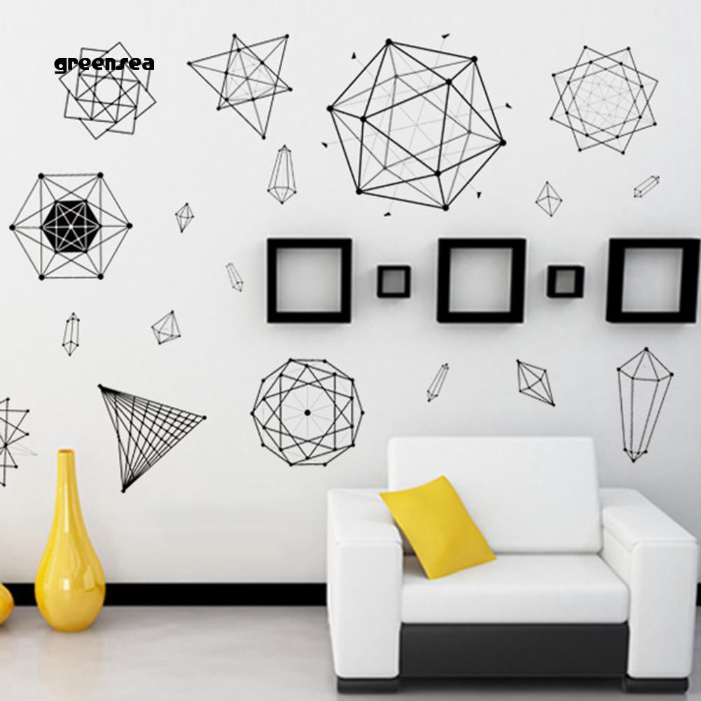 Greensea Minimalist Geometric Wall Art Sticker Decal Home School Classroom Decoration Shopee Indonesia