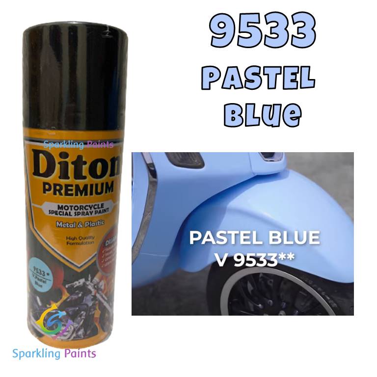 Pilok Diton Premium V.Pastel Blue 9533 400ml Warna Biru Pastel Biru Vespa Cat Semprot Pilox Pylox Warna Kalem Soft