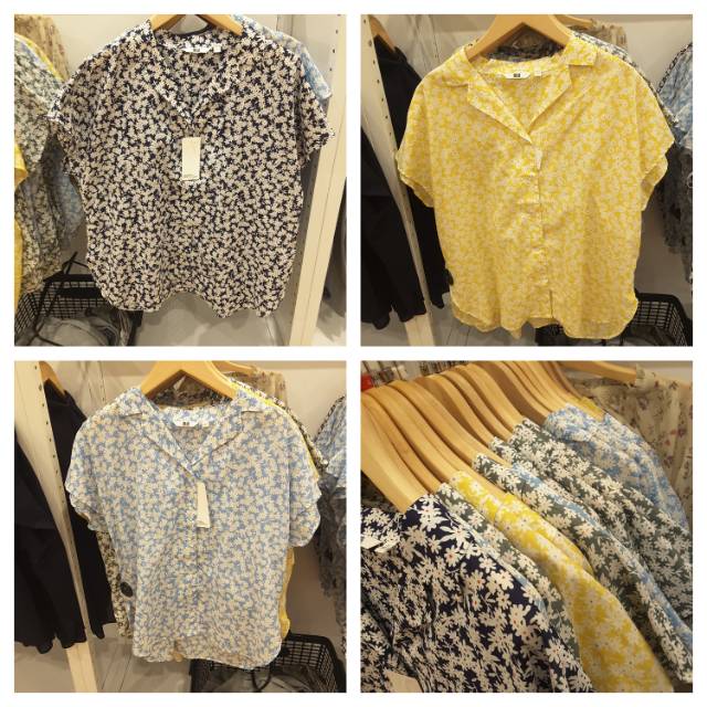 UNIQLO ORIGINAL ASLI 100% SALE 80% Blouse Katun Satin Linen Kemeja Hem Wanita Branded Import