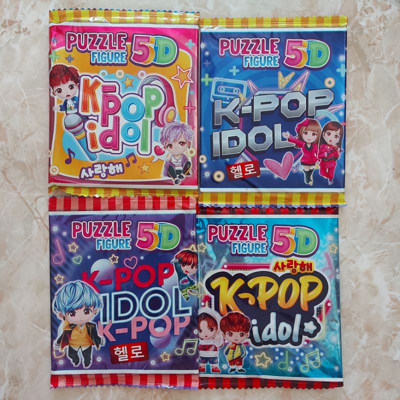 Mainan edukasi anak puzzle figure 5D kpop idol bongkar pasang / blackpink / bts / bt21 puzzle / main