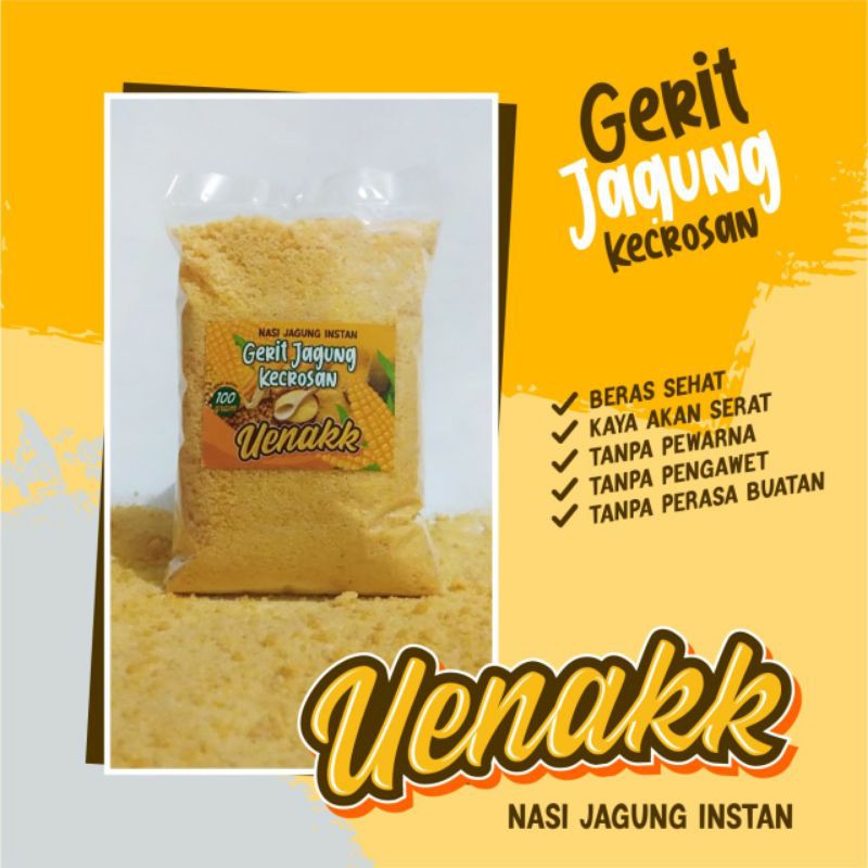 

Gerit jagung kecrosan, beras jagung, nasi empok, campuran nasi berat 100gr