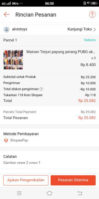 Mainan Terjun Payung Perang Pubg Ukuran Besar Bagus