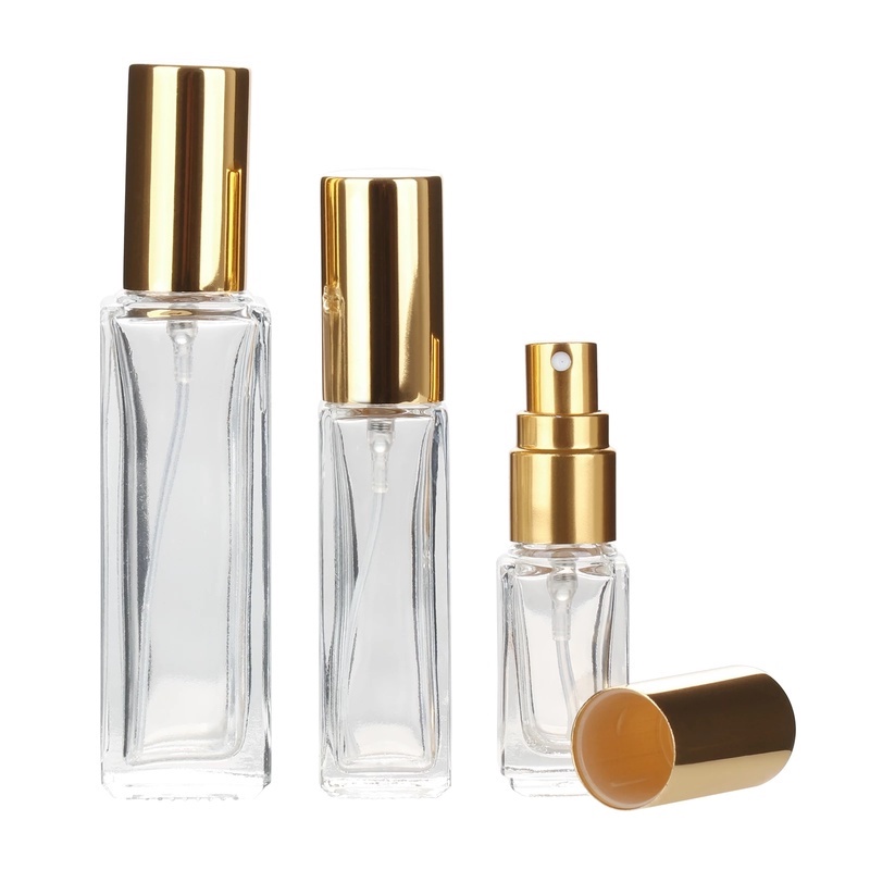 Botol Kosong Model Semprot Bahan Kaca Bentuk Persegi Kapasitas 10ml Portabel Untuk Travel