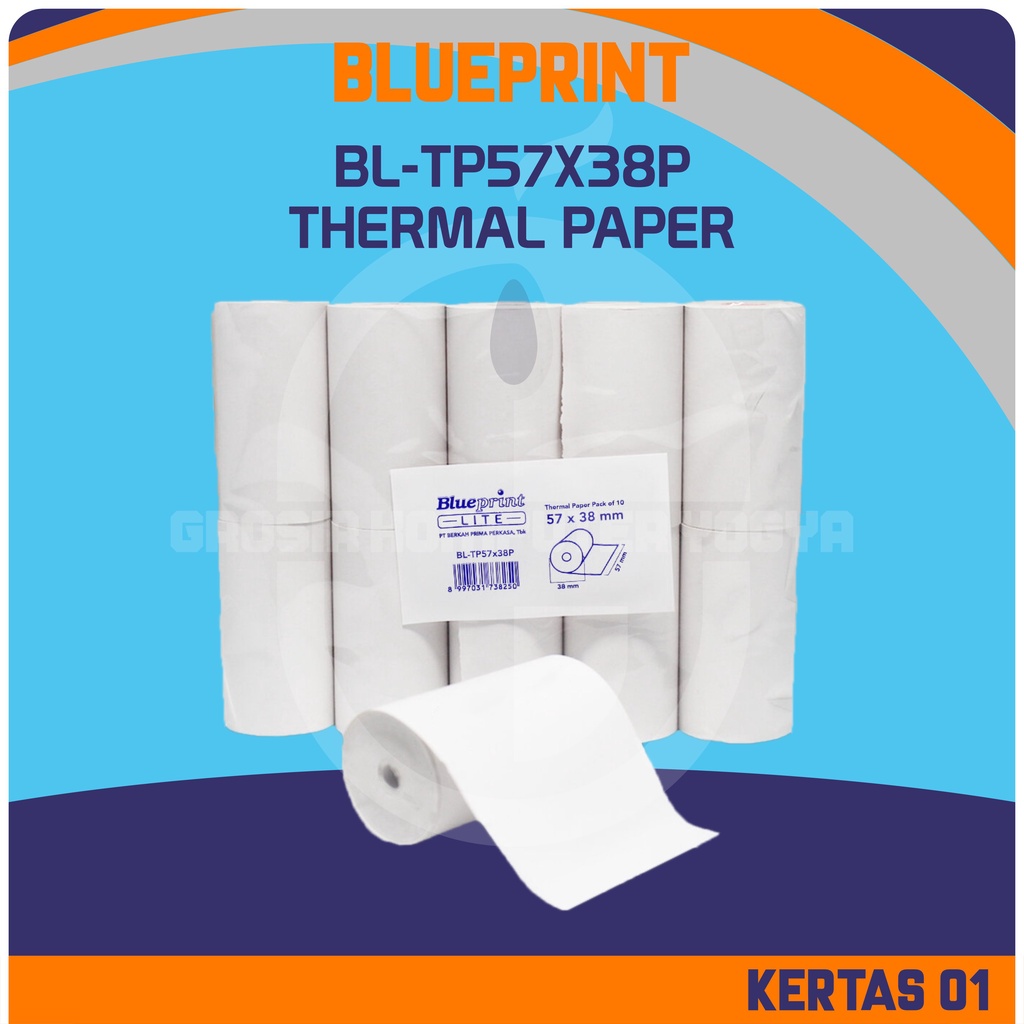 

BluePrint Lite BL-TP57x38P Thermal Paper Kertas Struk Kasir 57mm x 38mm - Satuan