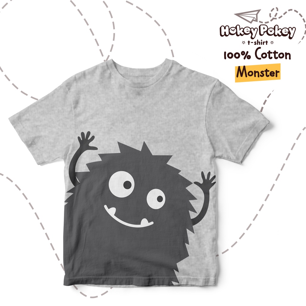 Baju Kaos T Shirt Anak Laki Laki Katun Combed Motif Monster Misty
