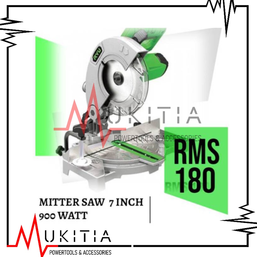 RYU RMS 180 Mitter Saw RMS180 Mesin Potong Alumunium Kayu Mitre Saw 7" Miter Saw 7" inch