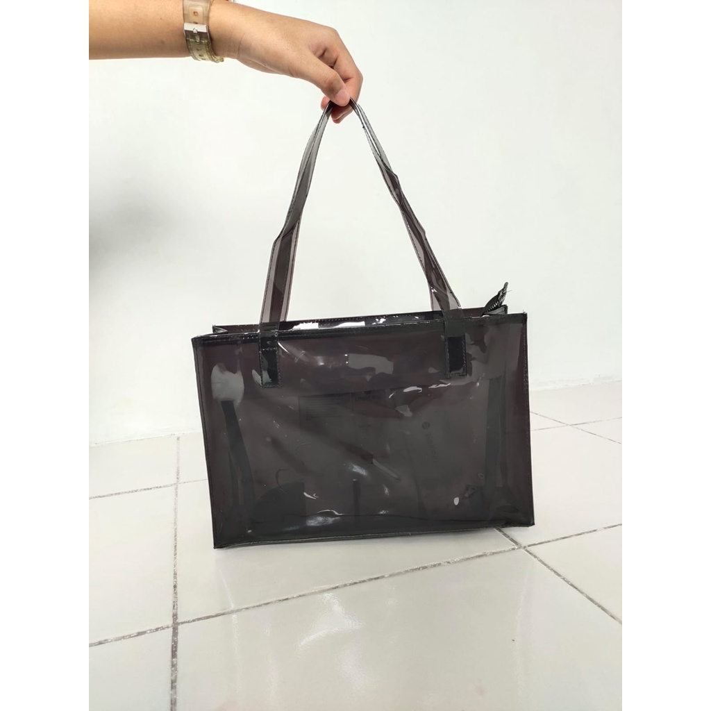 totebag mika pvc hologram free gantungan macrame