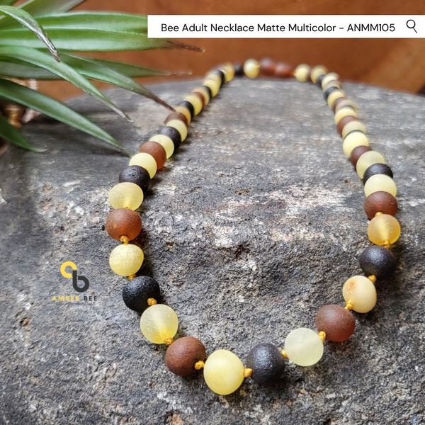 Kalung Amber Dewasa Premium Matte Multicolor 46-57cm ANMM105 By Amber Bee