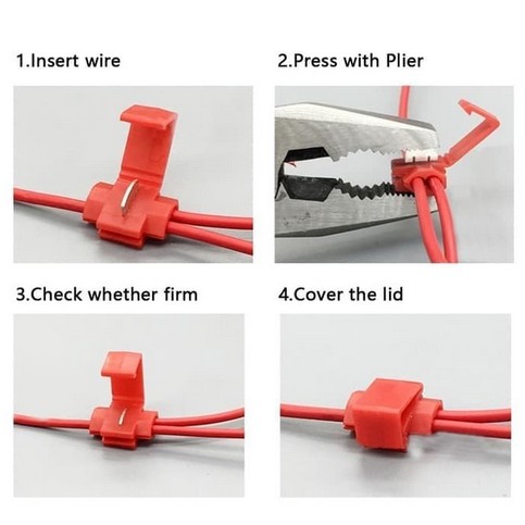 RED SCOTCH LOCK Connector klip Jumper Kabel Klam quick Konektor Terminal skun molek