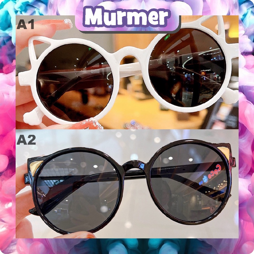 MurmerOfficial Kacamata Anak Kucing 6685 Kacamata Hitam Fashion Telinga Kucing Kaca Mata Hitam High Quality Kids Sunglasses Kaca Mata Murah Import G015 020