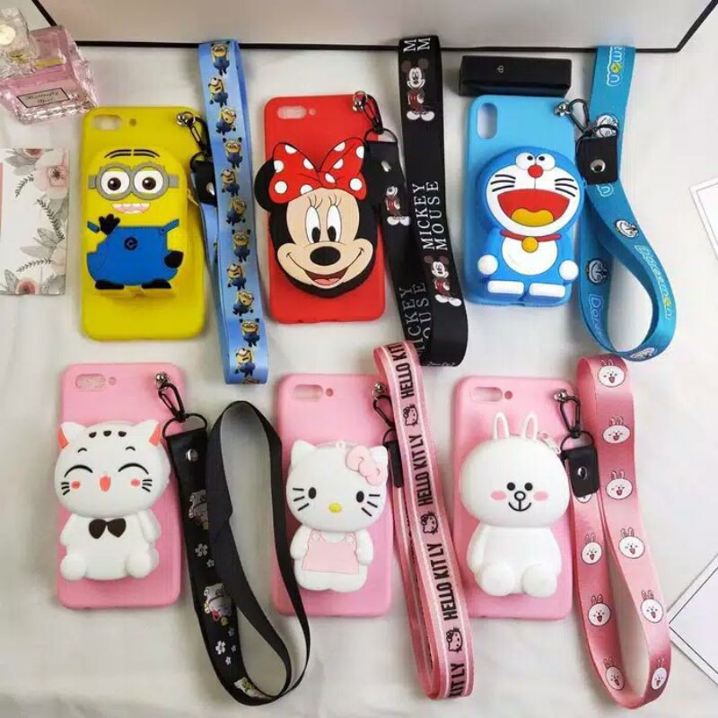 CASE KARAKTER DISNEY BONEKA DOMPET+TALI OPPO REALME C11/REALME C12/REALME C15/A52/A33/NEO 7