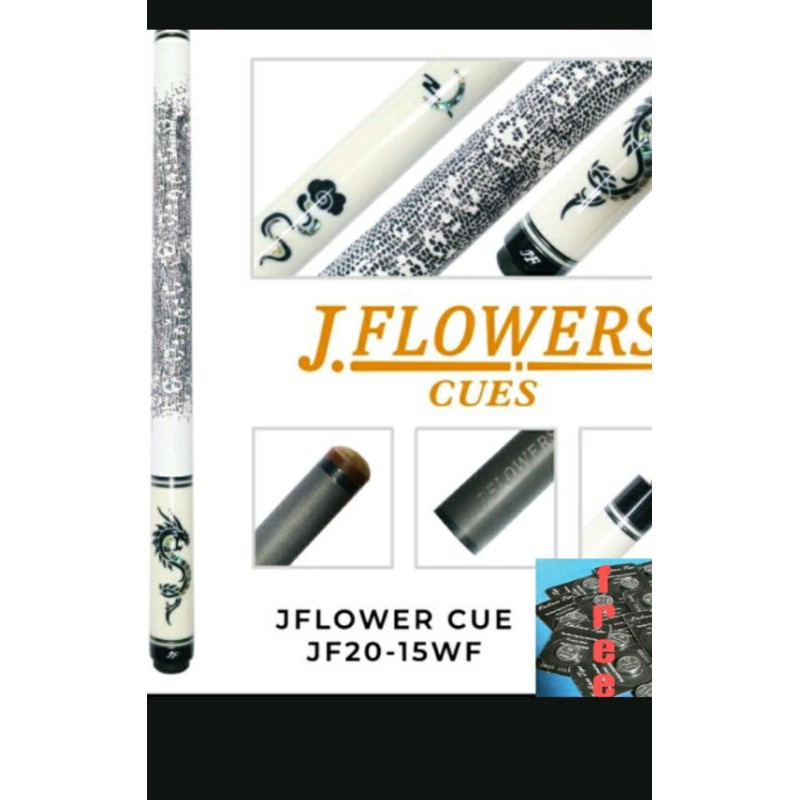 j flower carbon Cue inlay abalone