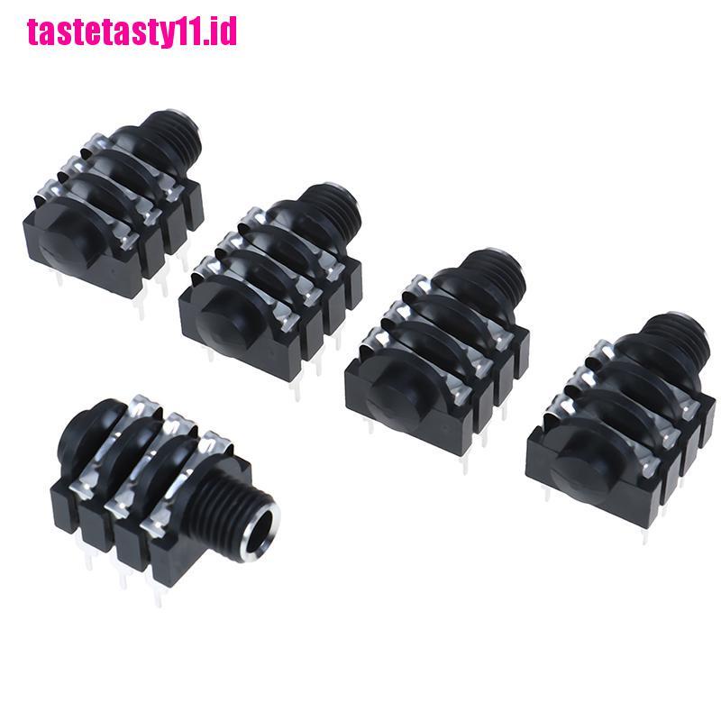 5pcs jack audio stereo 6.35mm / 6.35 6P / 6PIN female socket / jack Untuk Mikrofon