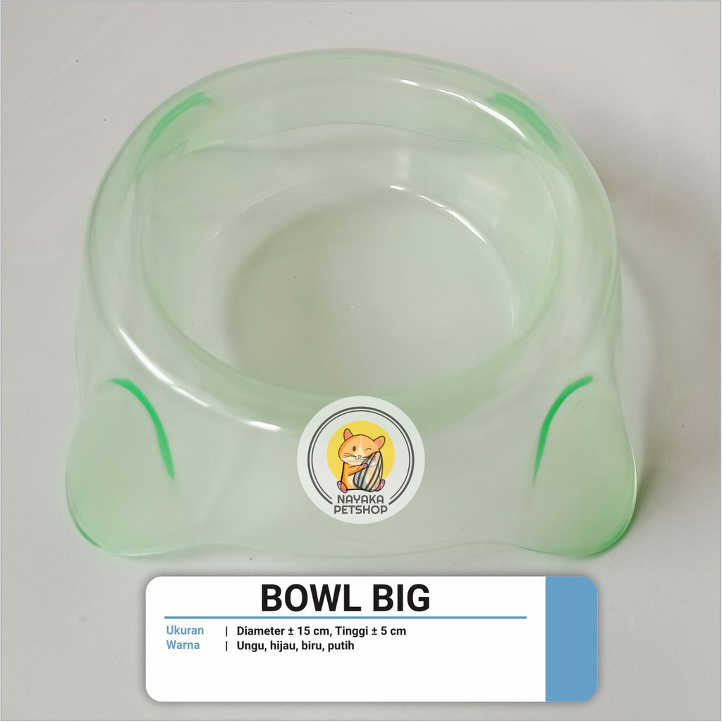 Bowl Big Piring Tempat Wadah Makan Minum Hewan Kucing Kelinci Marmut Guinea Pig Musang