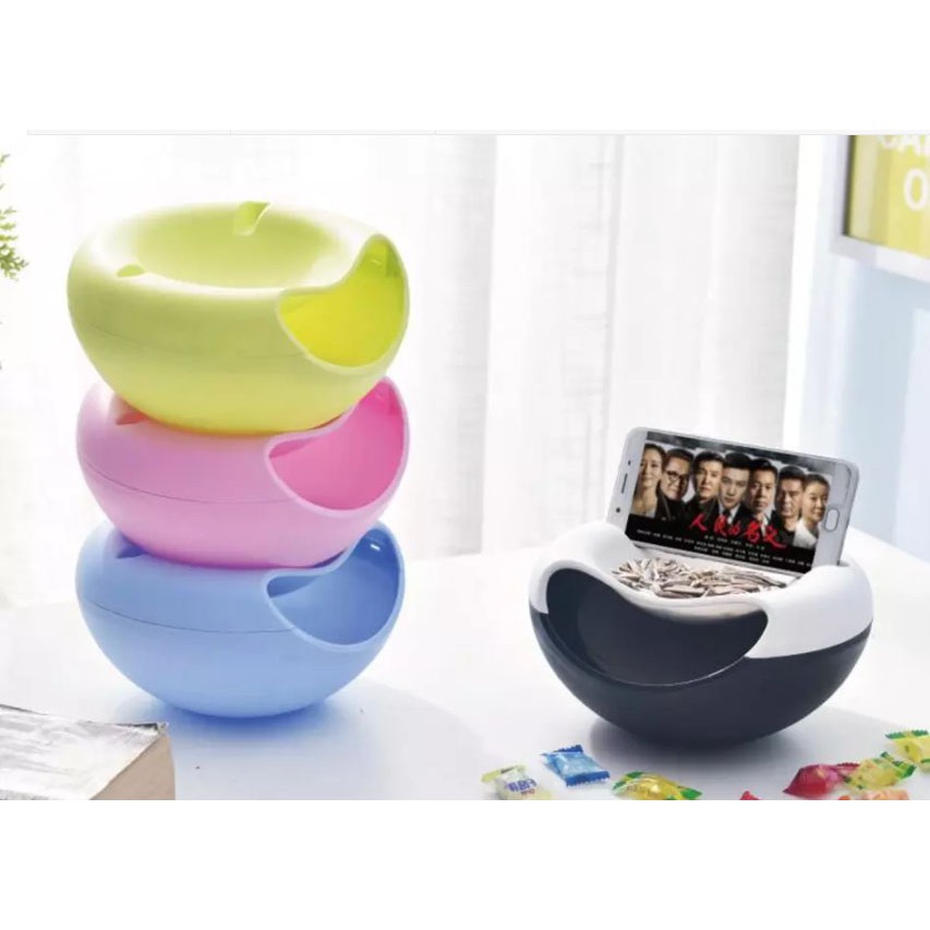 Mangkok Serba Guna Fruit Platter Snacks Bowl Phone Holder Storage Box Doky