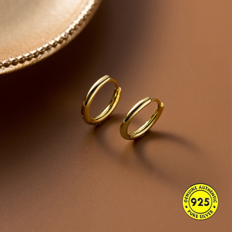 18K Gold Earrings Female Fashion S925 Silver