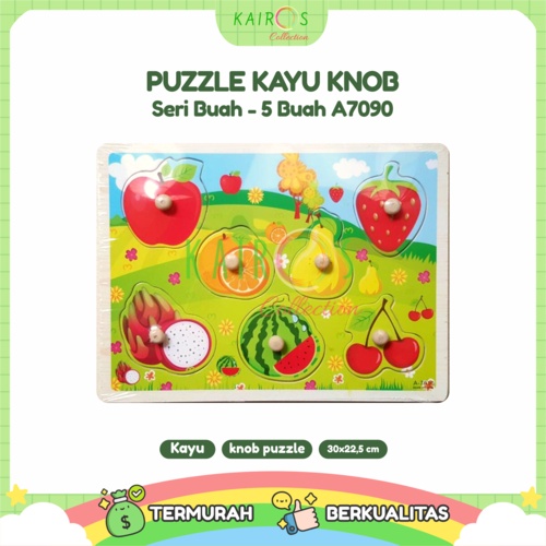 Puzzle Anak Kayu Knob Buah