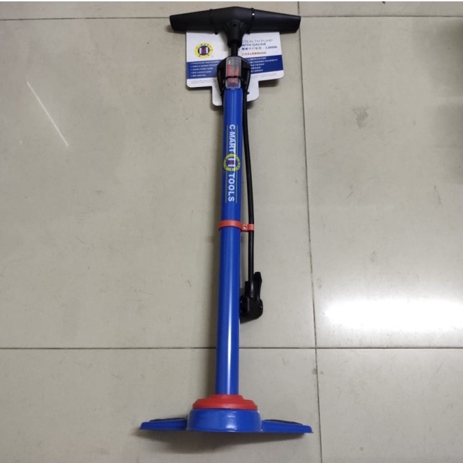 SALE POMPA SEPEDA + METER C-MART/Pompa Ban Sepeda Motor Mobil Bola Aloy Stealth Pump + Meter Gauge/FOOT HAND PUMP