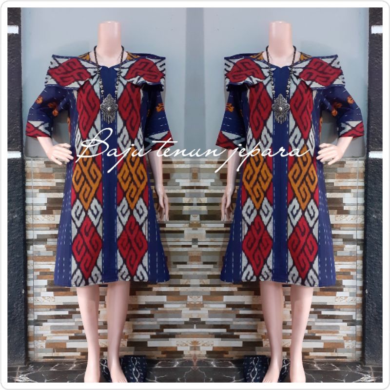Dress tenun sabo sumba etnik baju tenun jepara baju etnik DTB104