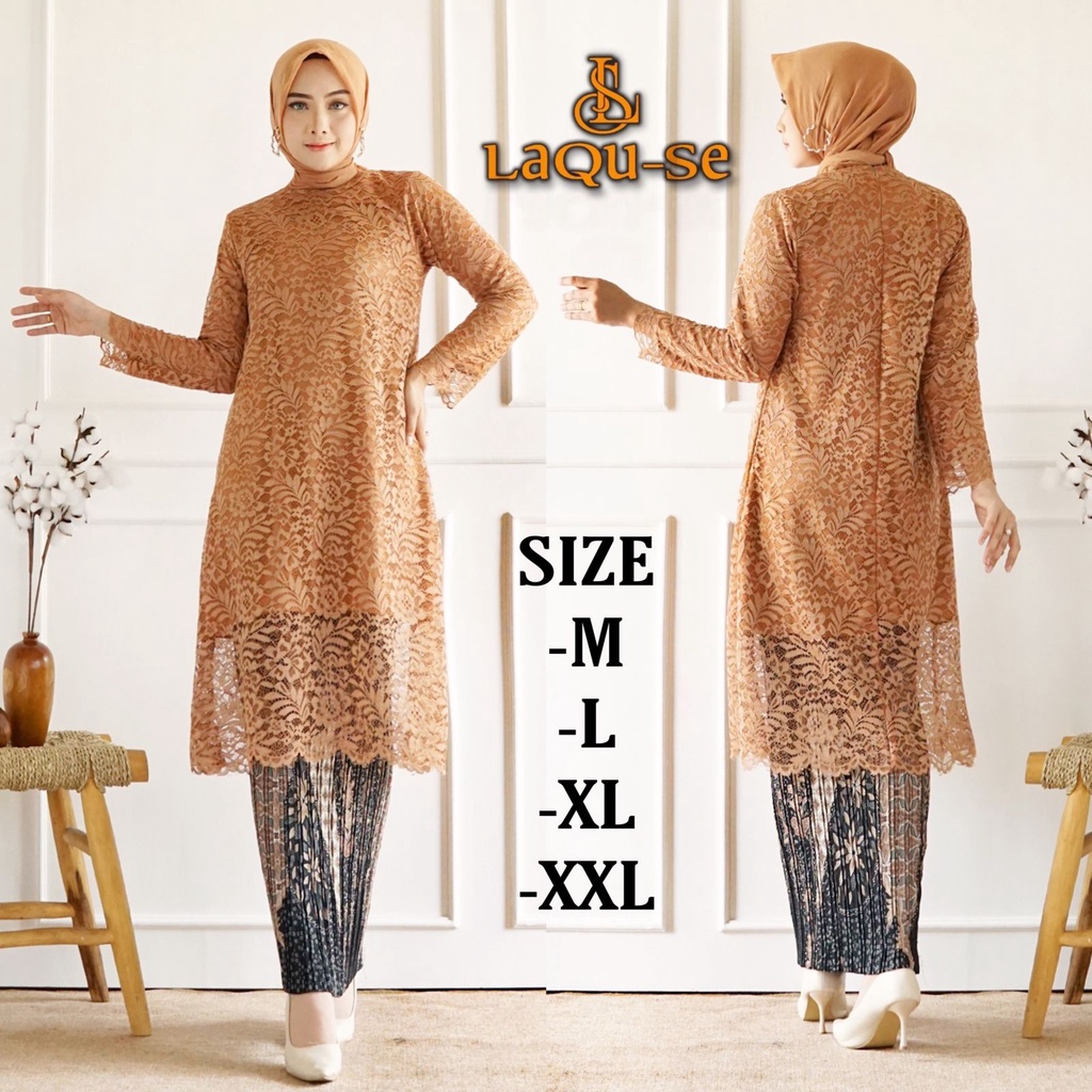 Set Kebaya Tunik Modern Kebaya Brukat Wisuda Kebaya Kondangan Baju Pesta Terbaru By Laquse Kebaya