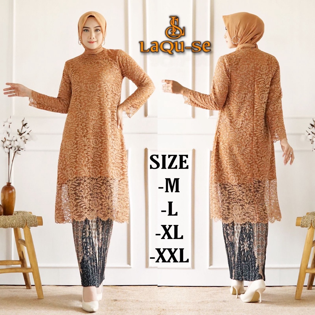 Set Kebaya Tunik Modern Kebaya Brukat Wisuda Kebaya Kondangan Baju Pesta Terbaru By Laquse Kebaya