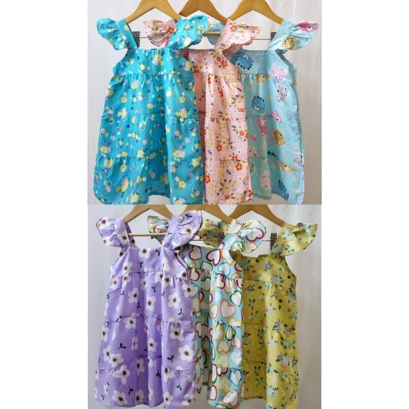 Dress Anak Katun Rafel Dress Anak Murah Size 1,2,3 Tahun