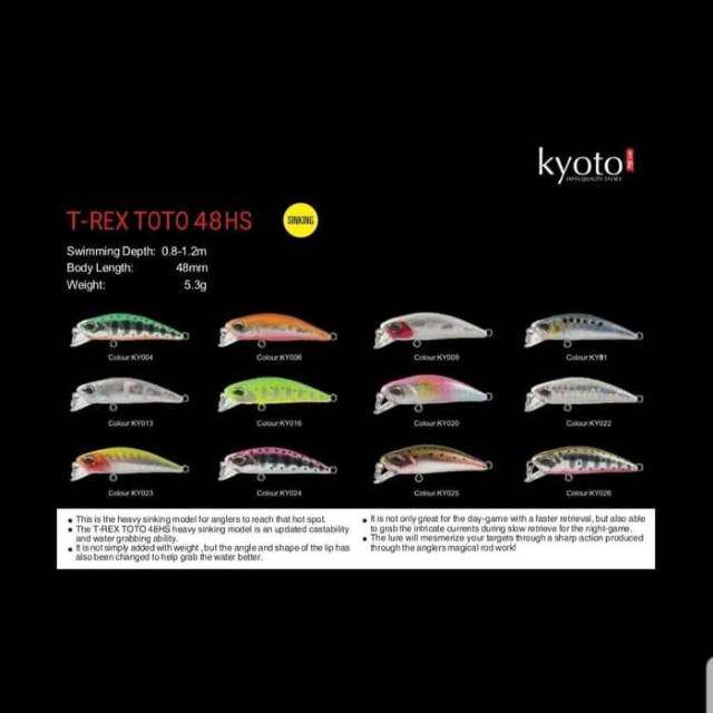 Lure KYOTO &quot;T-REX TOTO 48HS&quot; (4,8cm / 5,3gr / Swim Depth: 0.8-1.2m) SINKING