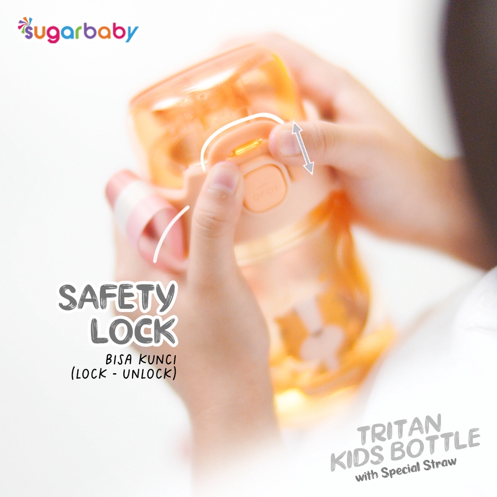 SUGAR BABY TRITAN KID BOTTLE WITH SPECIAL STRAW 400ML