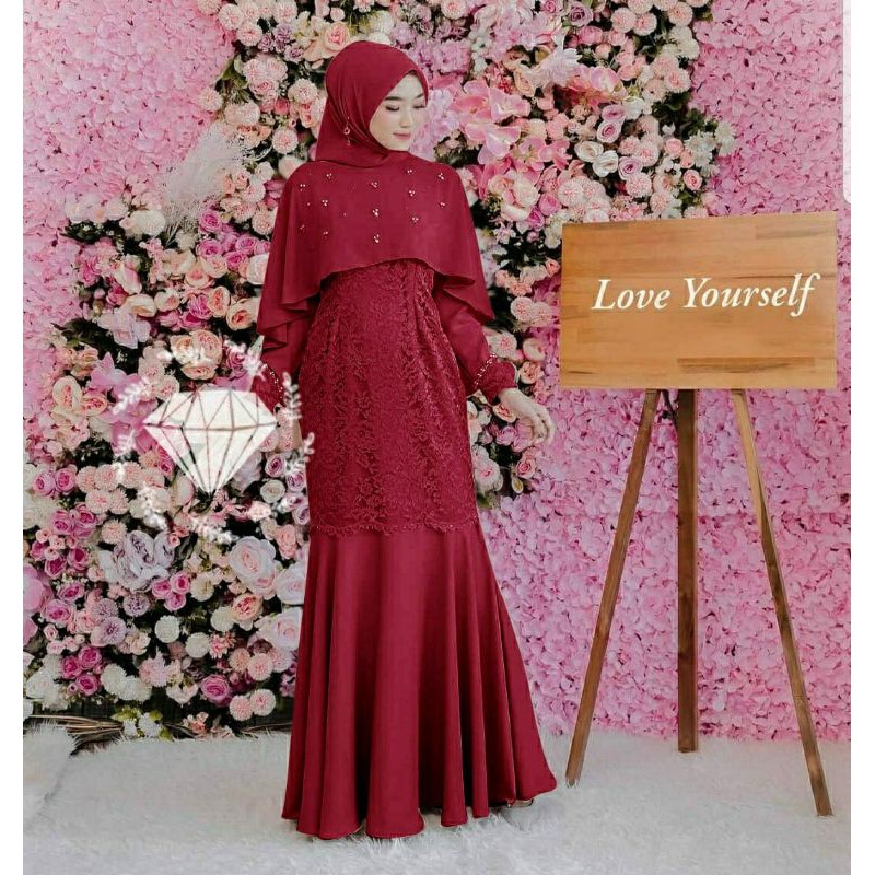 Baju Gamis Muslim Terbaru 2020 Model Baju Pesta Wanita kekinian Bahan Corneli Kekinian gaun remaja