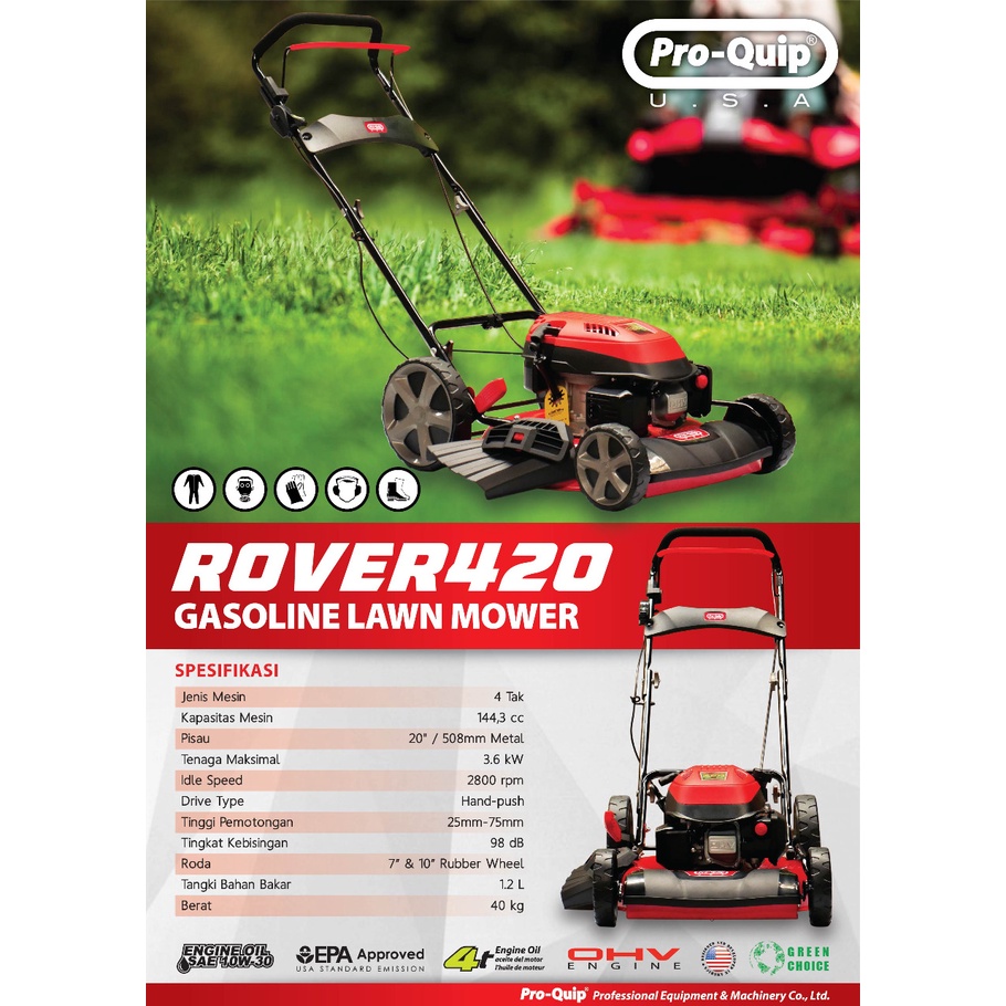 Mesin Potong Rumput Dorong PROQUIP ROVER 420 4T / Lawn Mower PRO QUIP ROVER 420 4Tak PRO-QUIP 420