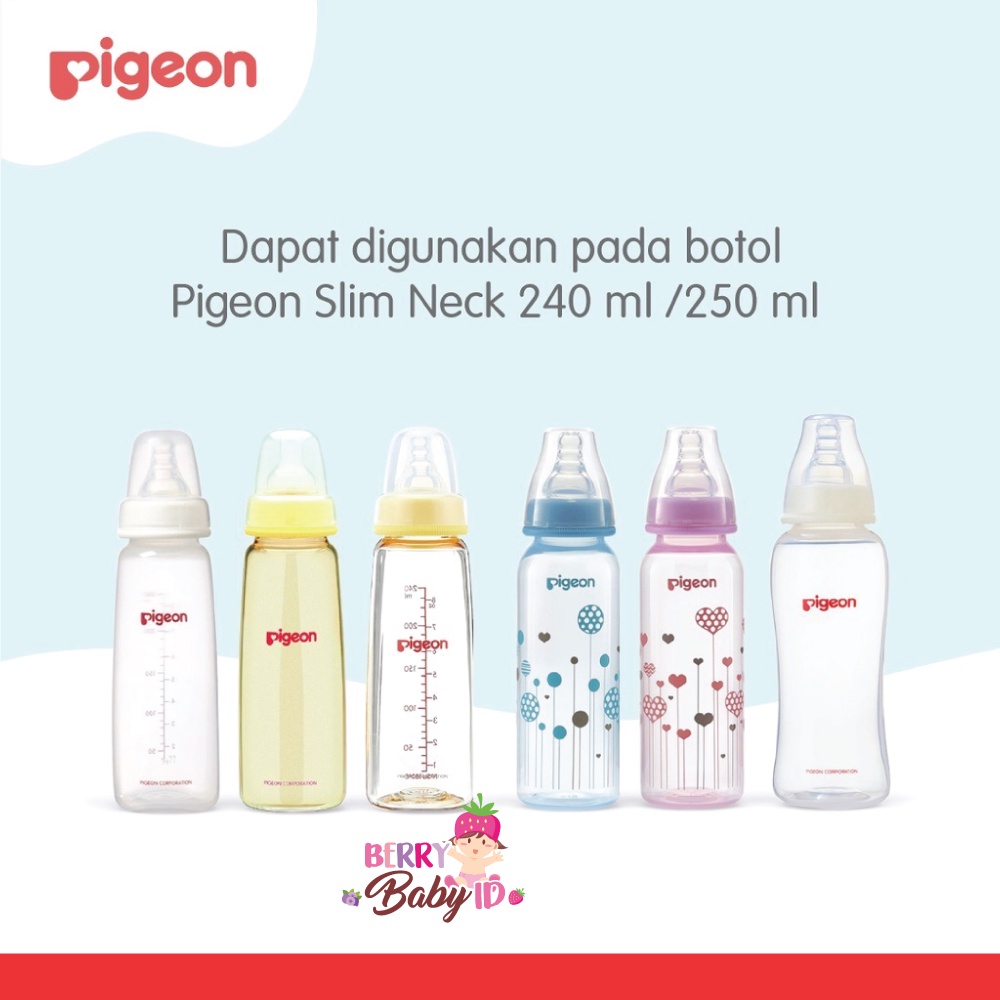 Pigeon Silicone Straw Top Slim Neck Sedotan Botol Susu Bayi 8m+ Berry Mart