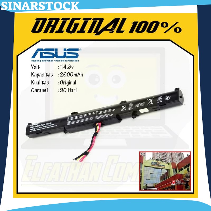 Battery Baterai Batre Asus Original X550 X550Z X550ZE A41-X550E