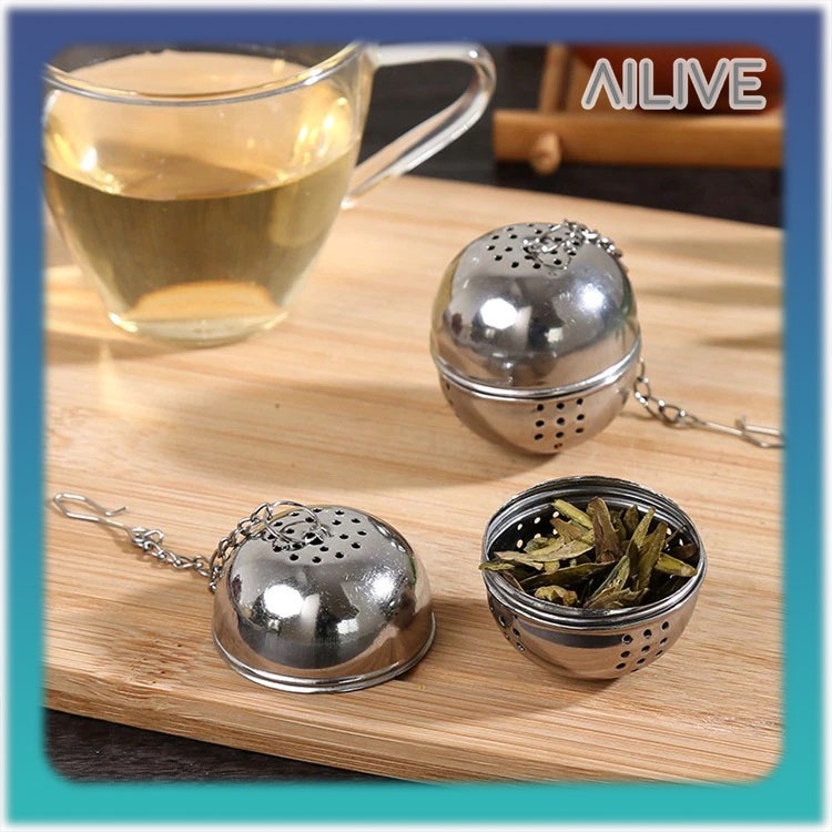 Saringan Teh Bulat Stainless / Tea Infuser Saringan Bumbu Rempah Tea Strainer Wadah Saringan Teh Bulat