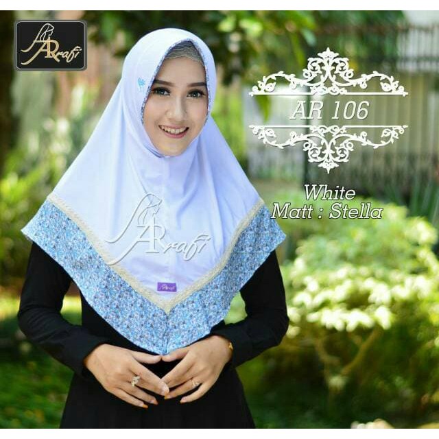 Promo!! Jilbab Eskudo Kombi Motif Arrafi Ar 106 Terlaris!!