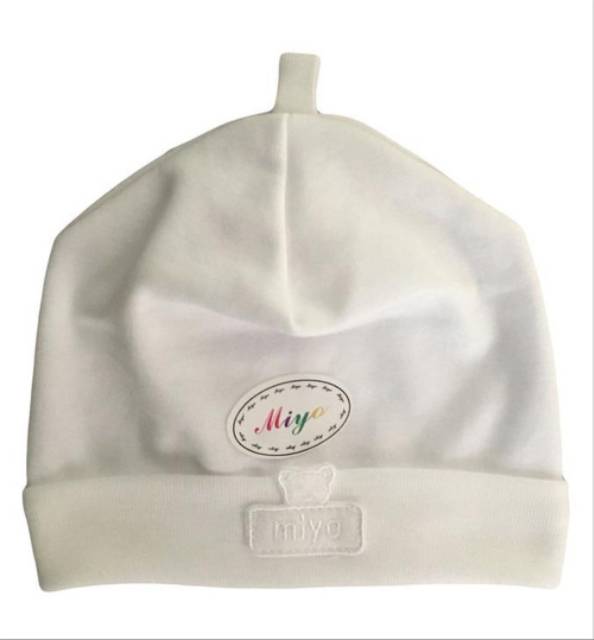 Termurah! MIYO Putih Topi Bayi / Topi Miyo Newborn | Perlengkapan Bayi Baru Lahir / Topi Bayi