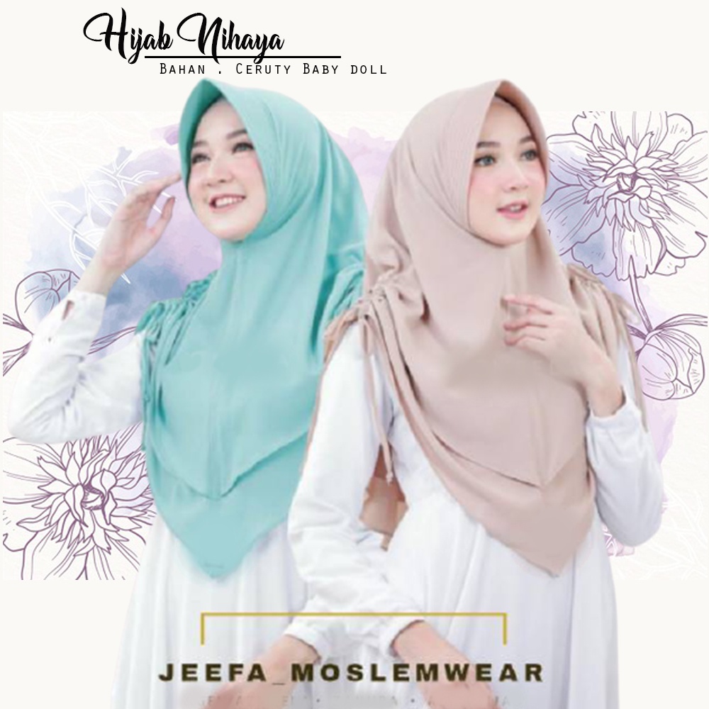 Khimar Jilbab Kerudung Instan Ceruty Babby doll Hijab Instan Serut Khimar Instan 2 Layer  Nihaya N2