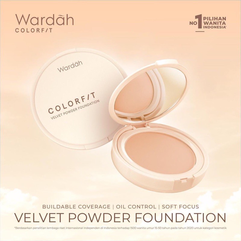 [BISA COD] Wardah Colorfit Velvet Powder Foundation- Bedak Padat Wardah