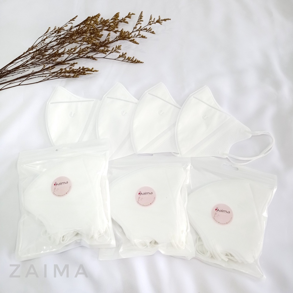 Masker Duckbill Garis Chasa Harga Per Ecer 10PC Putih Polos