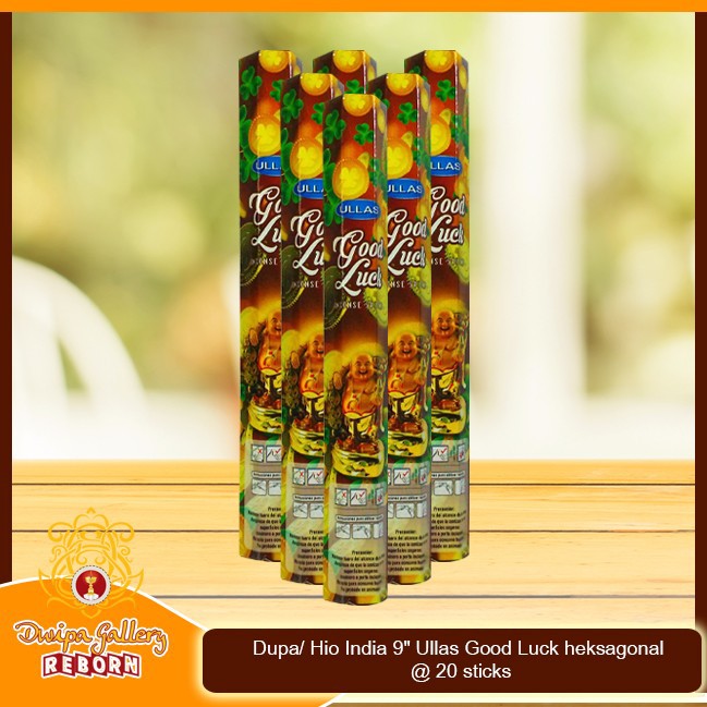 Dupa/ Hio India 9&quot; Ullas Good Luck heksagonal @ 20 sticks (6pcs/box)